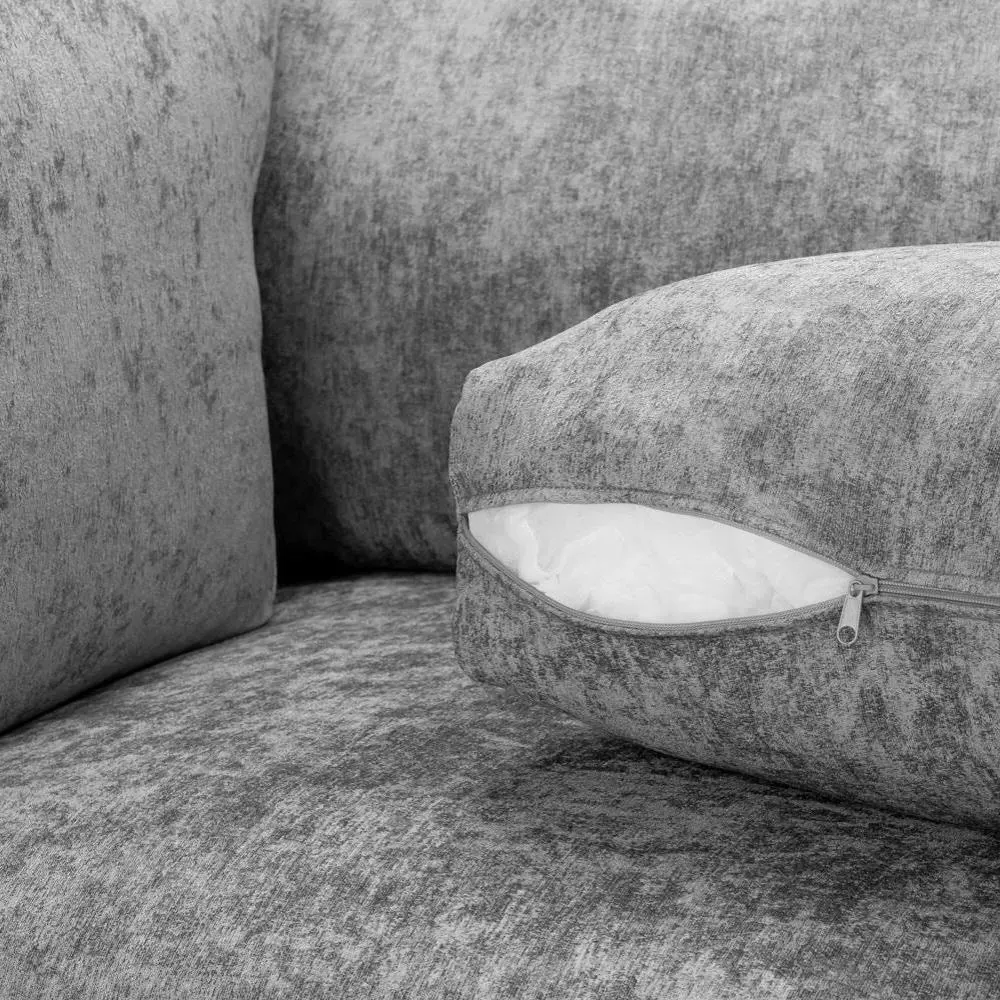 Bishop Fullback U-Shape Corner Sofa - Grey, Velvet