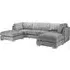 Bishop Fullback U-Shape Corner Sofa - Grey, Velvet