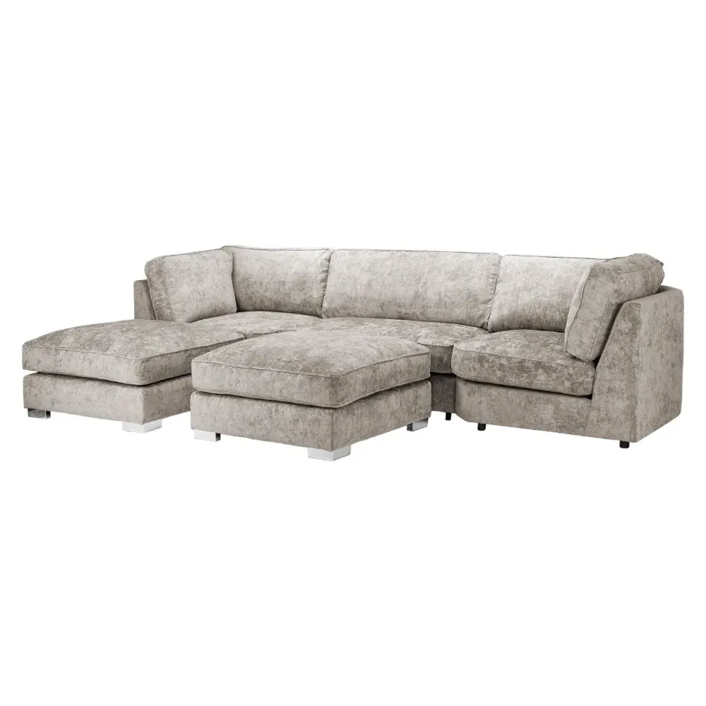 Bishop Fullback U-Shape Corner Sofa - Truffle, Velvet