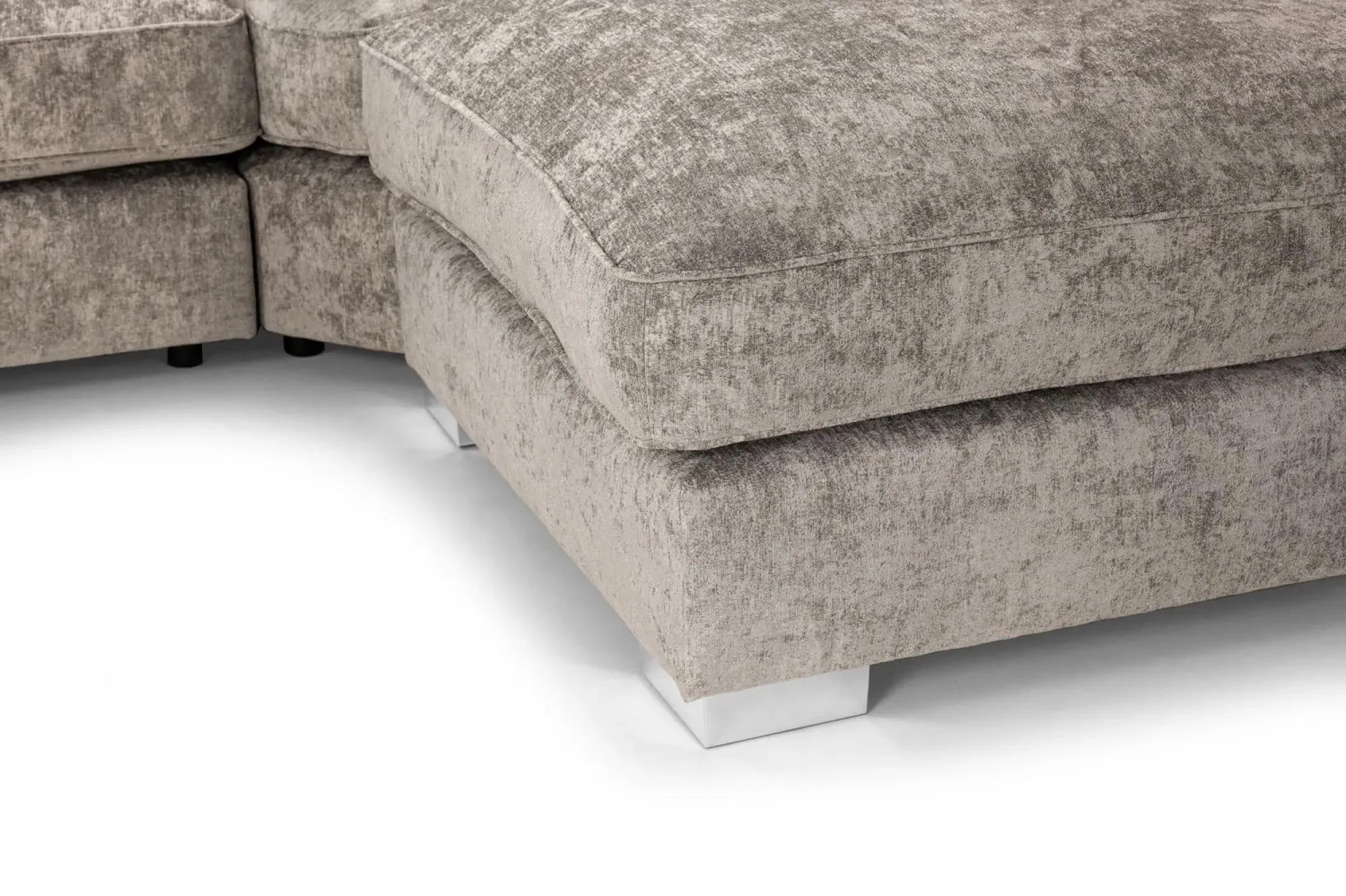 Bishop Scatterback U-Shaped Corner Sofa - Beige, Velvet
