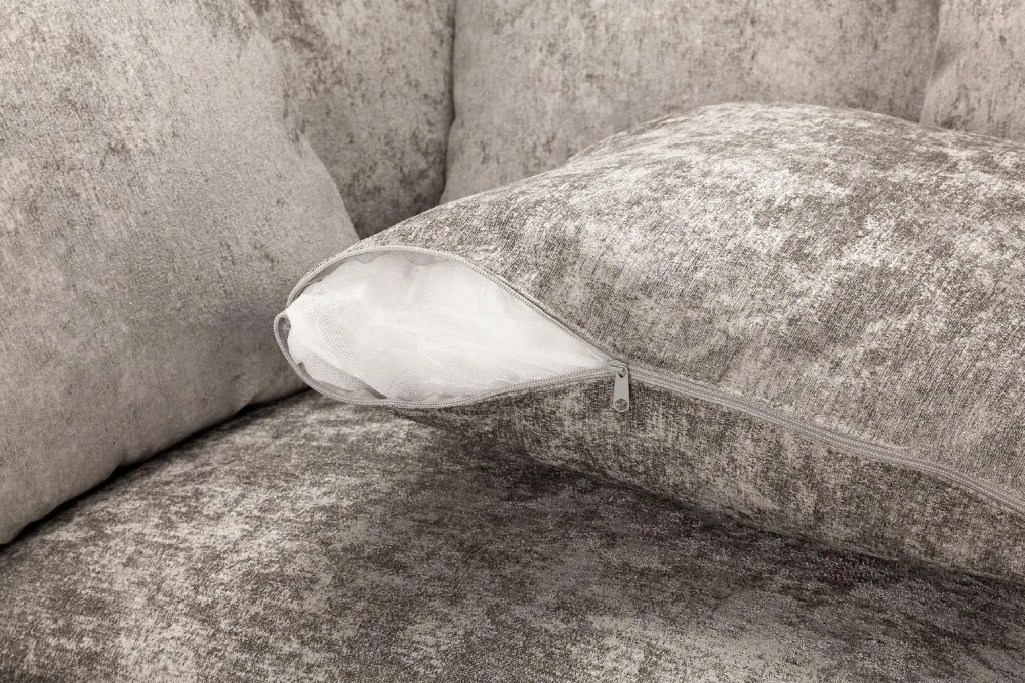 Bishop Scatterback U-Shaped Corner Sofa - Beige, Velvet