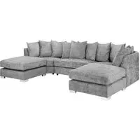 Bishop Scatterback U-Shaped Corner Sofa - Grey, Velvet