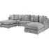 Bishop Scatterback U-Shaped Corner Sofa - Grey, Velvet