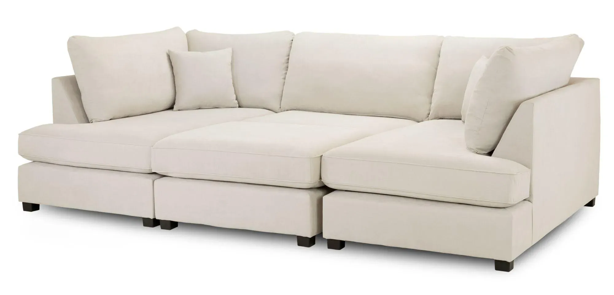 Carnaby U-Shaped Corner Sofa Suite - Beige, Fabric