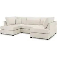 Carnaby U-Shaped Corner Sofa Suite - Beige, Fabric