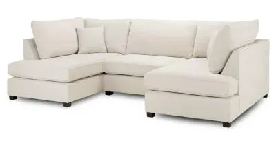 Carnaby U-Shaped Corner Sofa Suite - Beige, Fabric image