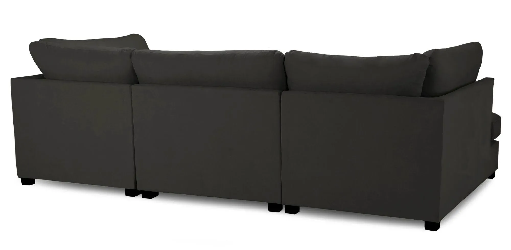Carnaby U-Shaped Corner Sofa Suite - Black, Fabric