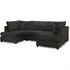 Carnaby U-Shaped Corner Sofa Suite - Black, Fabric