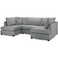 Carnaby U-Shaped Corner Sofa Suite - Grey, Fabric
