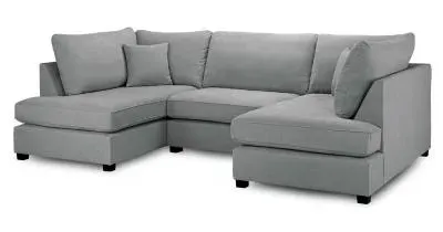 Carnaby U-Shaped Corner Sofa Suite - Grey, Fabric
