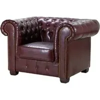 Chesterfield Armchair - Red, Leather