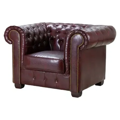 Chesterfield Armchair - Red, Leather image