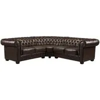 Chesterfield Large Corner Sofa - Brown