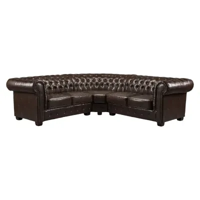 Chesterfield Large Corner Sofa - Brown image