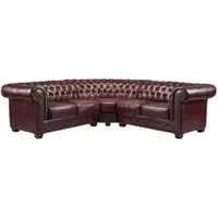 Chesterfield Large Corner Sofa - Red