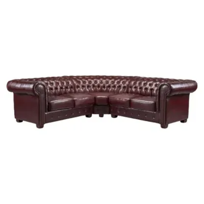 Chesterfield Large Corner Sofa - Red