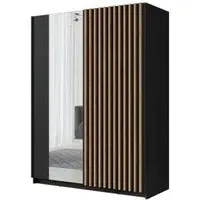 Dalia 2 Door Sliding Wardrobe - Black, Oak