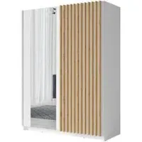 Dalia 2 Door Sliding Wardrobe - White, Oak