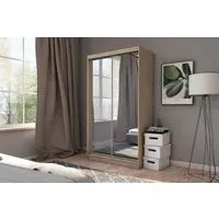 Felicity 2 Door Sliding Wardrobe - Brown, Oak