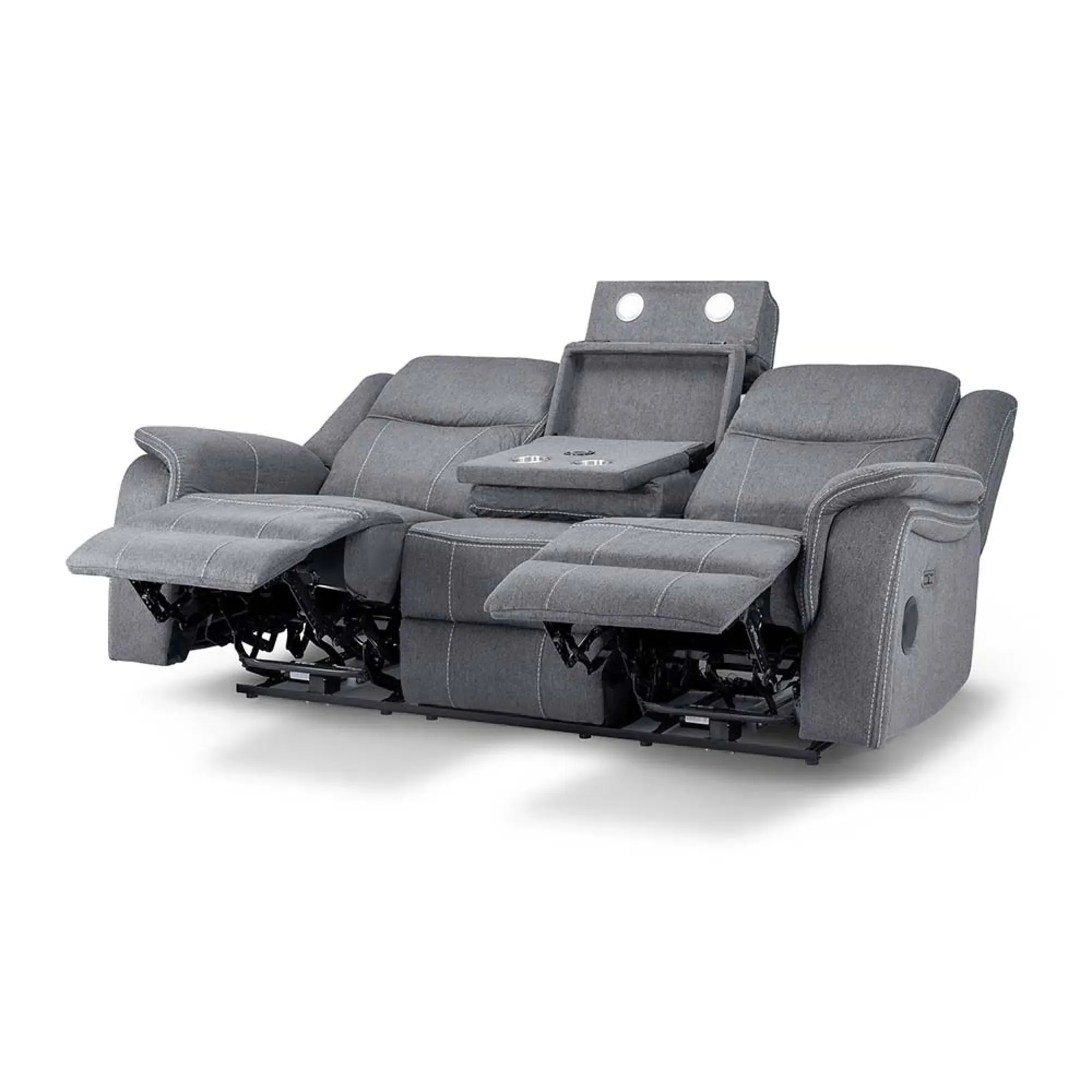 Galaxy Tech 3-Seater Sofa - Grey, Fabric