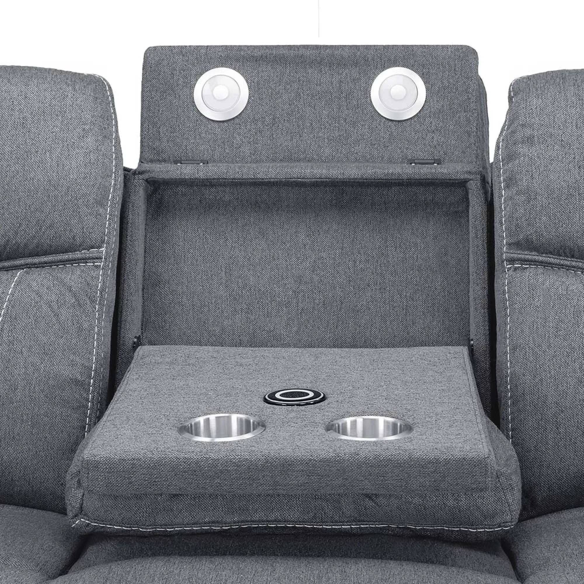 Galaxy Tech 3-Seater Sofa - Grey, Fabric