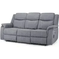 Galaxy Tech 3-Seater Sofa - Grey, Fabric