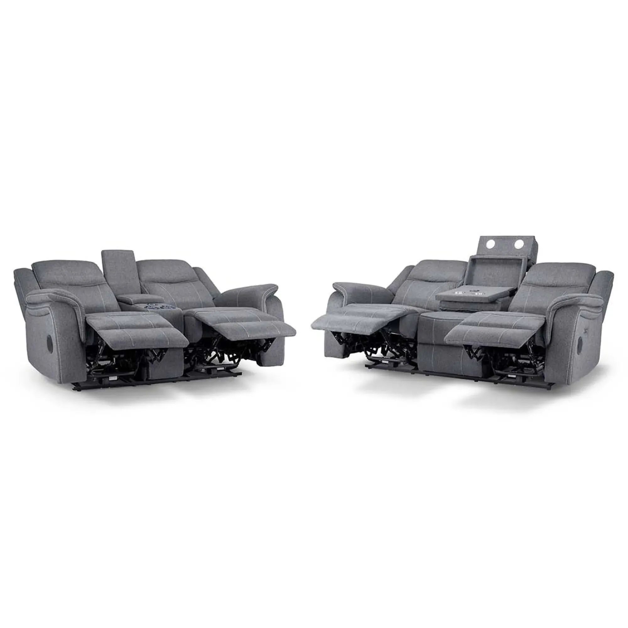 Galaxy Tech 3+2 Seater Sofa Set - Grey, Fabric