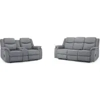 Galaxy Tech 3+2 Seater Sofa Set - Grey, Fabric