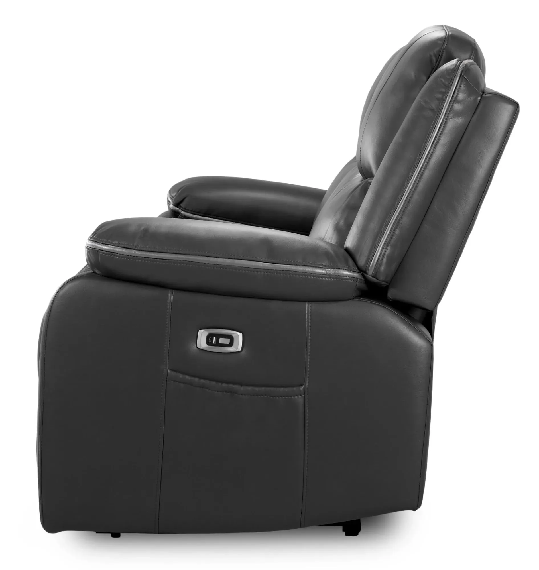 Harald 2-Seater Electric Recliner Sofa - Black, Faux Leather