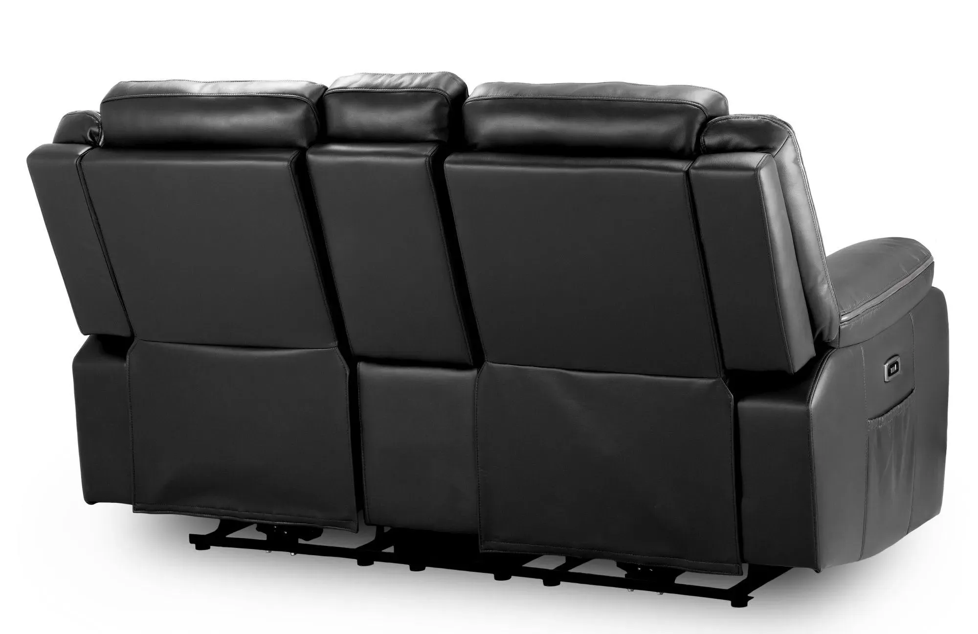Harald 2-Seater Electric Recliner Sofa - Black, Faux Leather