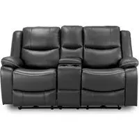 Harald 2-Seater Electric Recliner Sofa - Black, Faux Leather