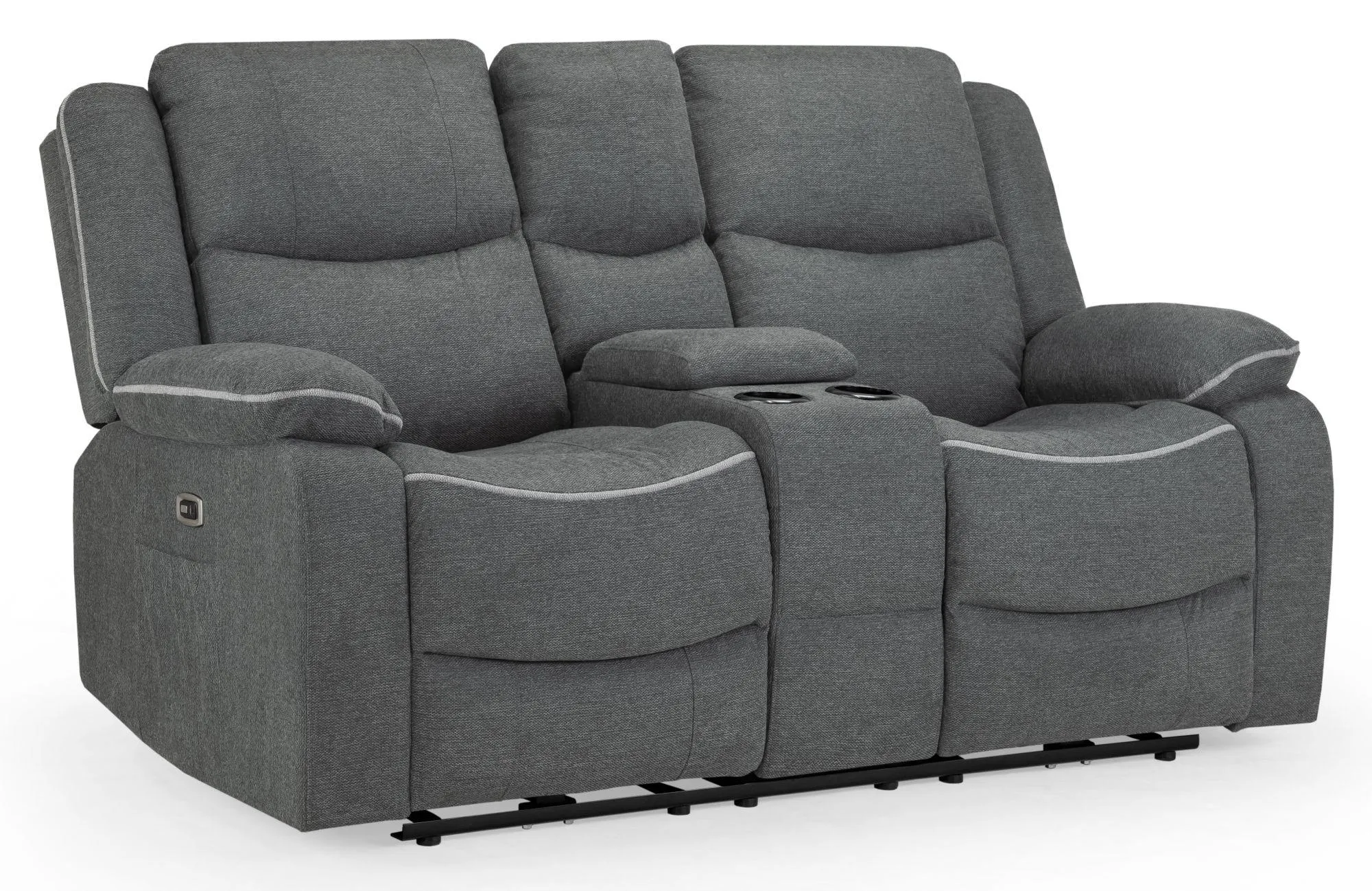Harald 2-Seater Electric Recliner Sofa - Grey, Fabric