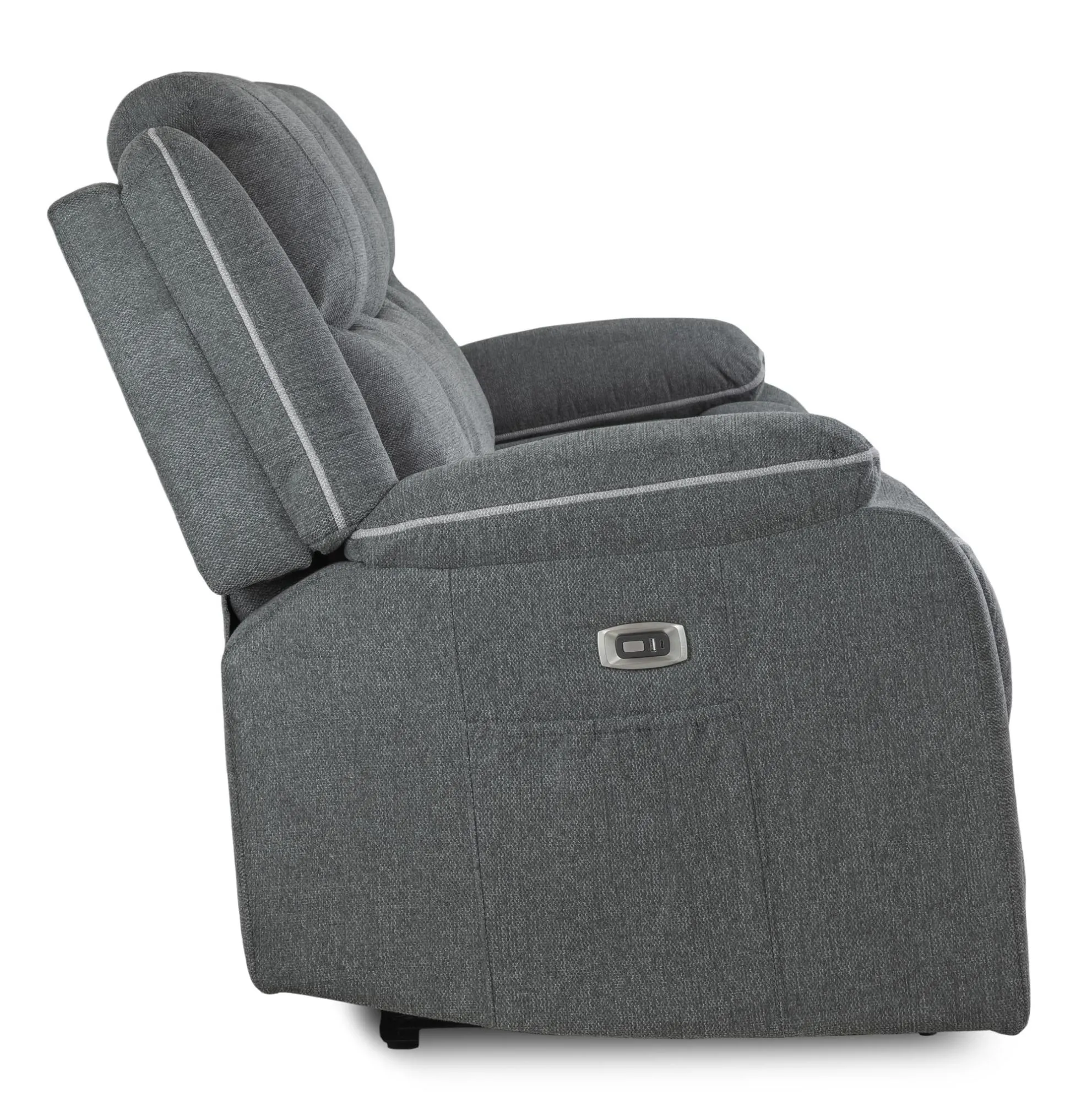 Harald 2-Seater Electric Recliner Sofa - Grey, Fabric