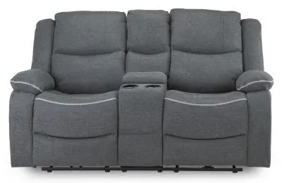 Harald 2-Seater Electric Recliner Sofa - Grey, Fabric