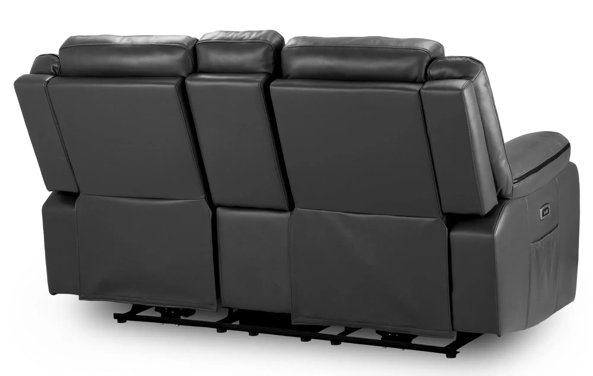 Harald 2-Seater Electric Recliner Sofa - Grey, Faux Leather