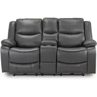 Harald 2-Seater Electric Recliner Sofa - Grey, Faux Leather