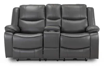 Harald 2-Seater Electric Recliner Sofa - Grey, Faux Leather