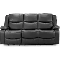 Harald 3-Seater Electric Recliner Sofa - Black, Faux Leather