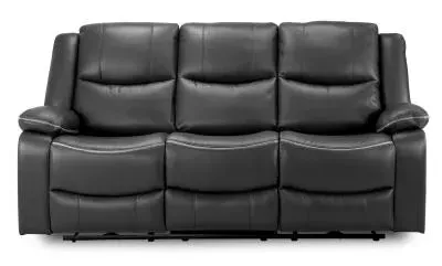 Harald 3-Seater Electric Recliner Sofa - Black, Faux Leather image