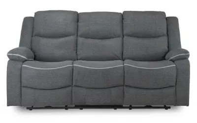 Harald 3-Seater Electric Recliner Sofa - Grey, Fabric