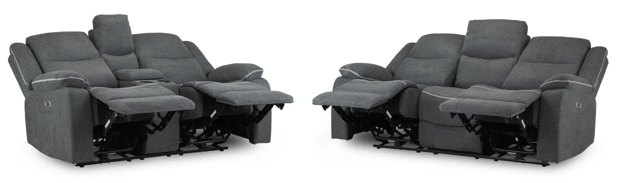 Harald 3+2 Seater Electric Recliner Sofa - Grey, Fabric