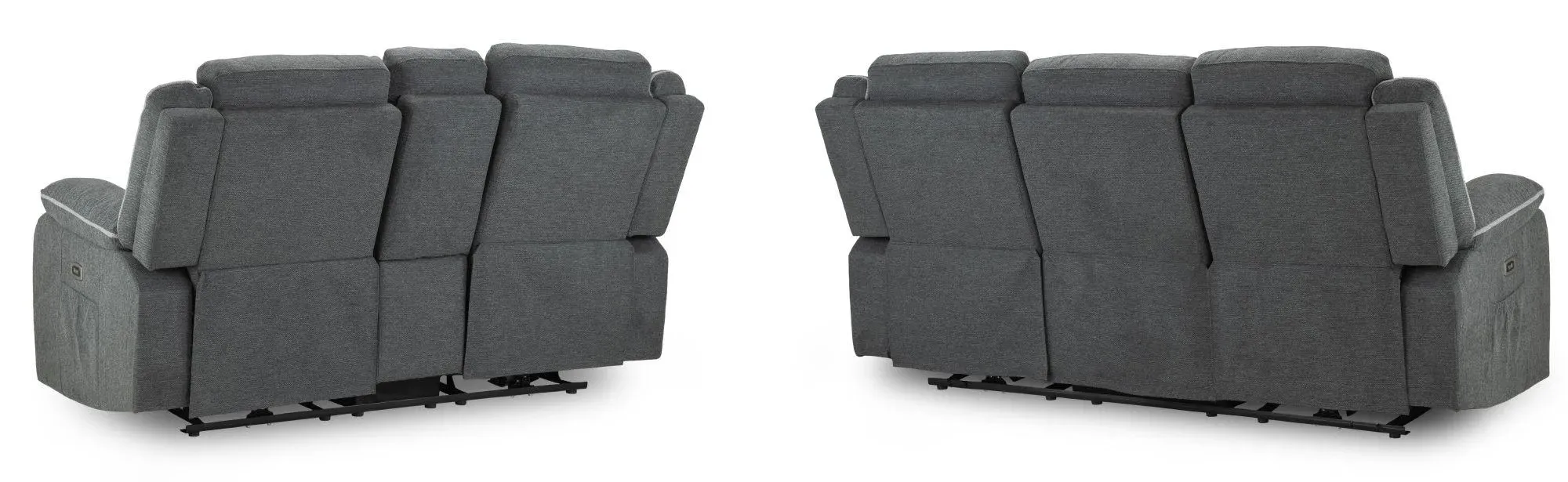 Harald 3+2 Seater Electric Recliner Sofa - Grey, Fabric