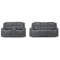 Harald 3+2 Seater Electric Recliner Sofa - Grey, Fabric