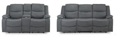 Harald 3+2 Seater Electric Recliner Sofa - Grey, Fabric