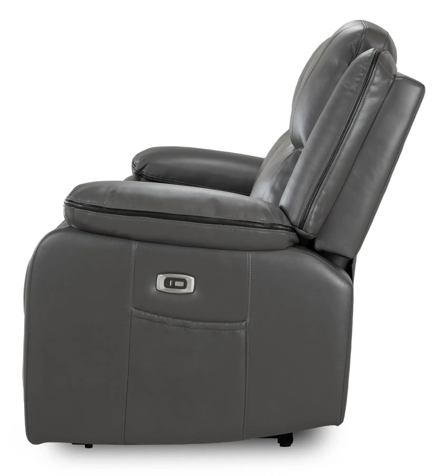 Harald 3+2 Seater Electric Recliner Sofa - Grey, Faux Leather