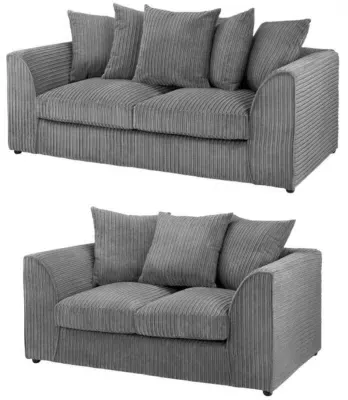 Harley Jumbo 3+2 Seater Sofa Set - Grey