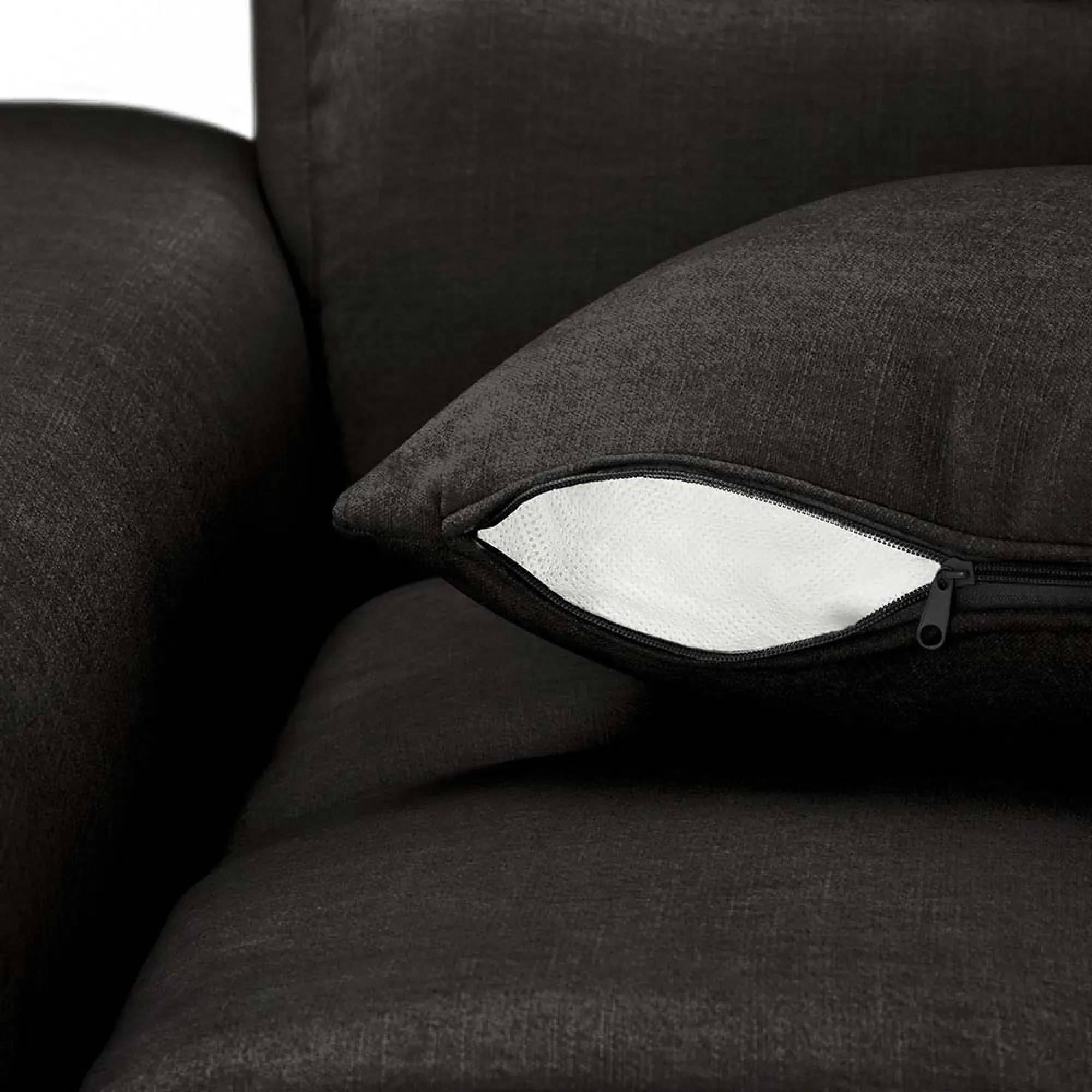 Jacob Corner Sofa - Black, Fabric