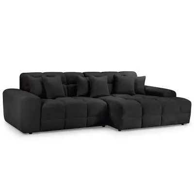 Jacob Corner Sofa - Black, Fabric