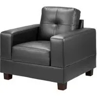 Jerry Armchair - Black, Faux Leather