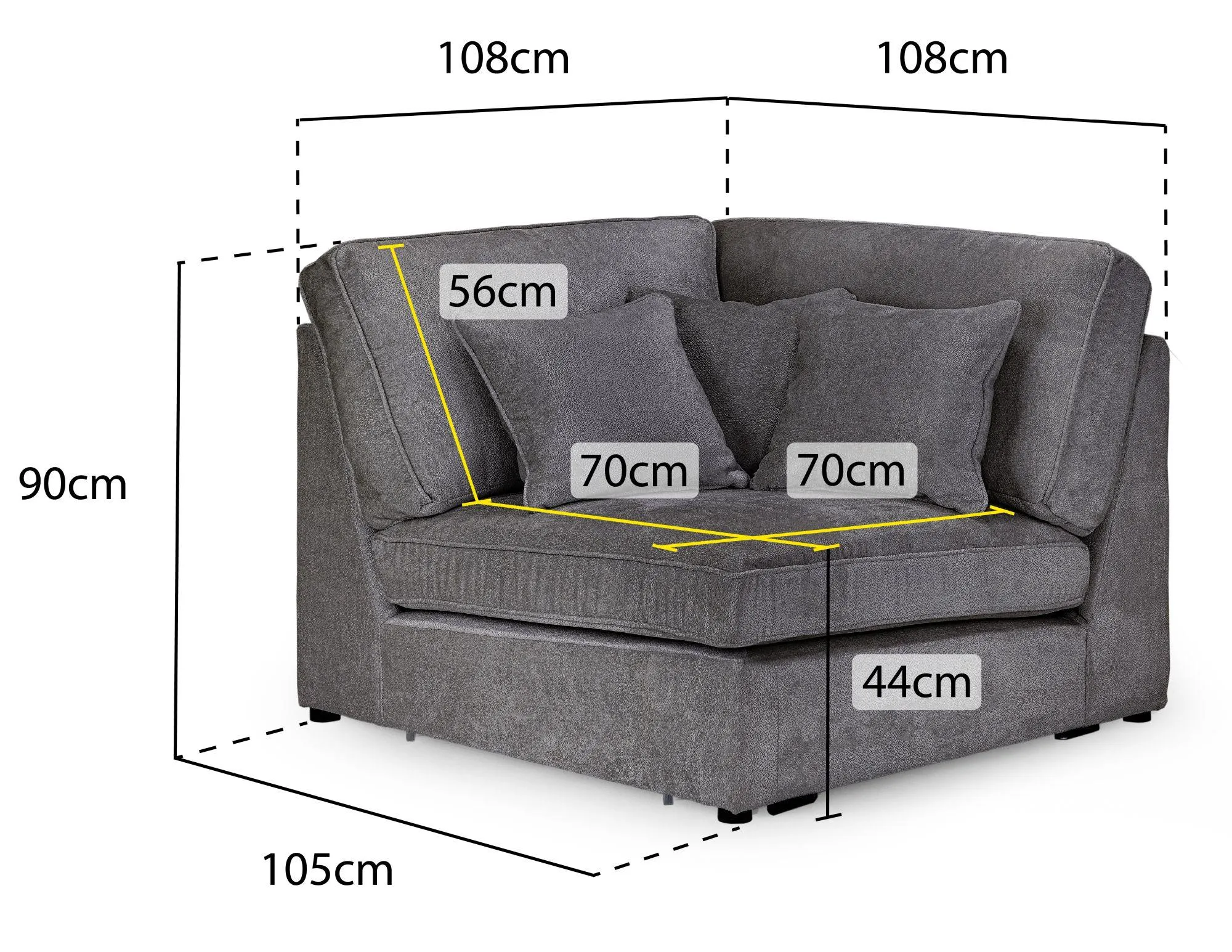 Kiana Modular Corner Sofa - Mocha, Fabric
